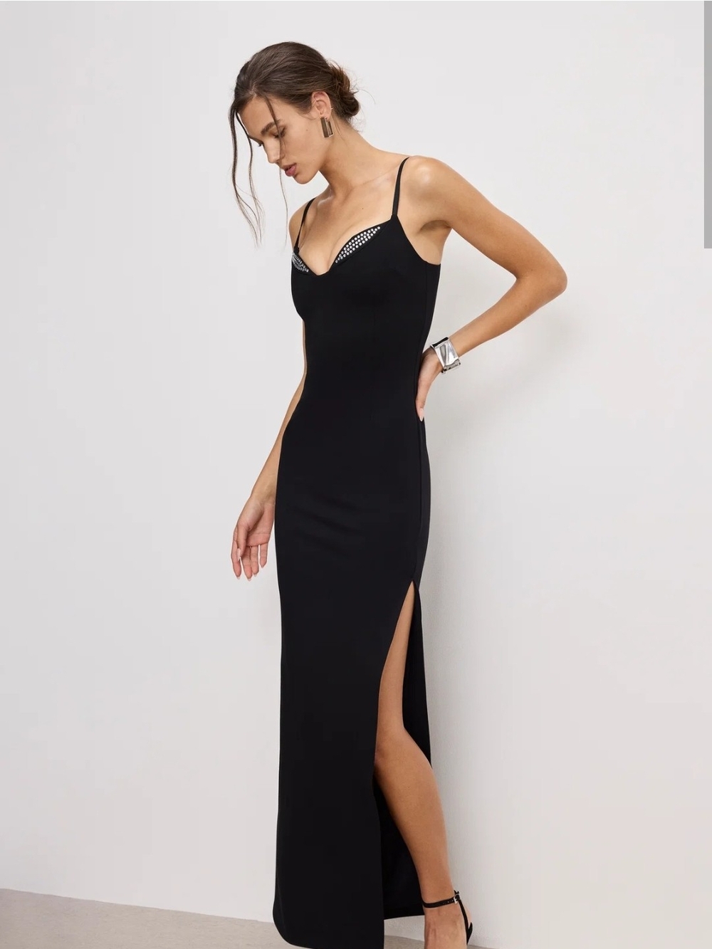 Good American ponte embellished cup gown